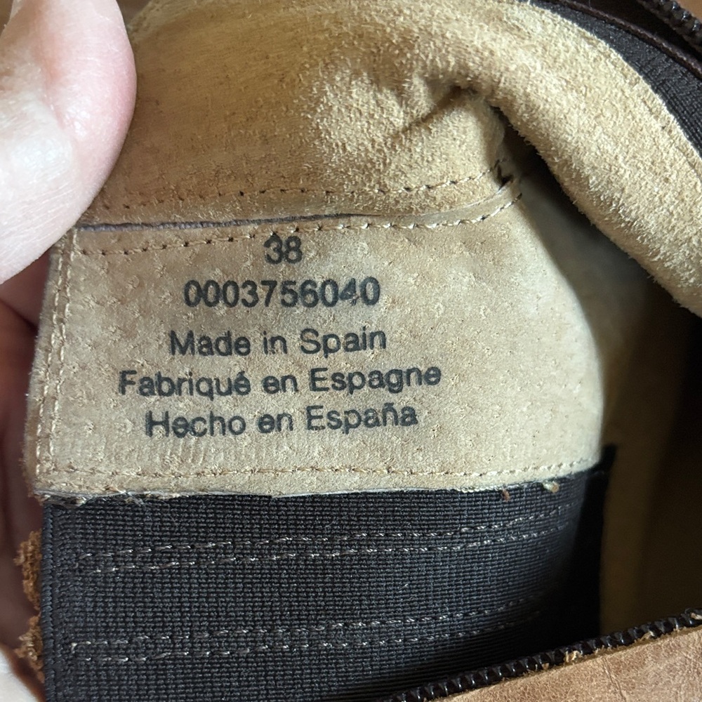 Free People Chunky Heel Tan Leather Boots - Picture 4 of 8